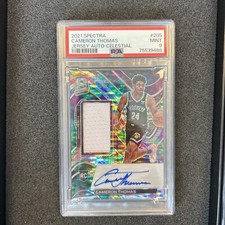 Cameron Cam Thomas - 2021 Panini Spectra - RPA Celestial /99 On-Card Auto PSA 9