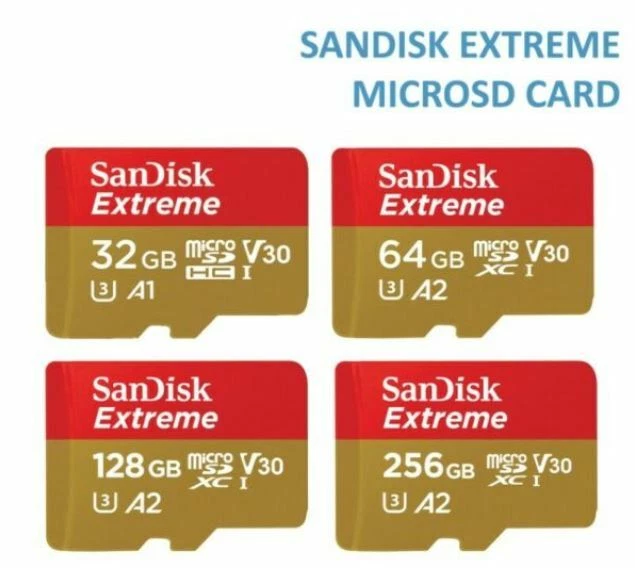 SanDisk EXTREME 32GB 64GB 128GB 256GB Micro SD SDHC SDXC Memory Card C10 4K UK - Image 1 of 1