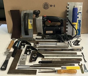 35+pieces Tools: Saw Sears, Hex Keys, Squares/Levels, Trowels, Files, Knives - Picture 1 of 18