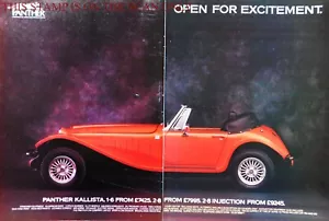 Anuncio de coche deportivo Panther KALLISTA 2.8i: anuncio impreso original vintage 1984 E16/100 - Imagen 1 de 1
