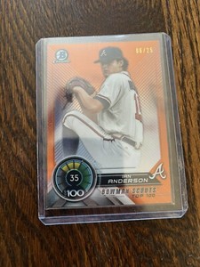 2018 Bowman Chrome Scouts Top 100 Orange Refractor /25 Ian Anderson #BTP-35