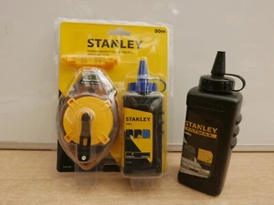 STANLEY 30M/100' CHALK LINE LINE LEVEL & BLUE CHALK 0 47 465 + BLACK CHALK - Bild 1 von 2