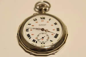 ANTIQUE RELIEF FRANCE MEN'S POCKET WATCH"M.HAYSER "BESANCON (HIPPOLYTE PARRENIN) - Picture 1 of 11