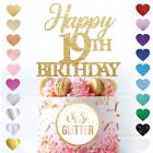 Happy 19th Birthday glitter cake topper 19 ninteen Personalised custom