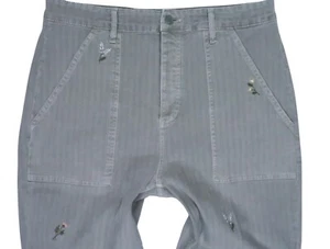 AG ADRIANO GOLDSCHMIED CHIODI DI GAROFANO FATICA DONNA 32 X 30 PANTALONI VINTAGE DRITTI RILASSATI - Foto 1 di 13