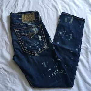 Jeans vintage True Religion Ricky Super T, taglia 33 x 33. Distintivo in pelle. Usato. - Foto 1 di 16