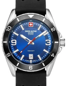 Swiss Alpine Military 7034.1839 Mens Watch Sierra silver blue 42mm 10ATM - Picture 1 of 5