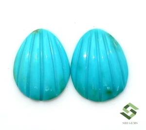 12x10 mm Natural Turquoise Fancy Shape Pair 4.74 CTS Loose Gemstones - Picture 1 of 8