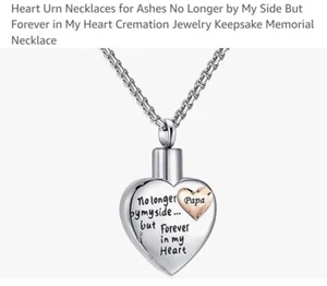 Urn Necklaces for Ashes No Longer by My Side But Forever in My Heart Creamation  - Picture 1 of 1