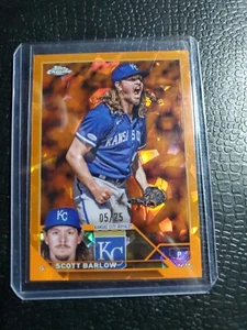 2023 topps chrome sapphire Scott Barlow Orange Ice 05/25 - Picture 1 of 2