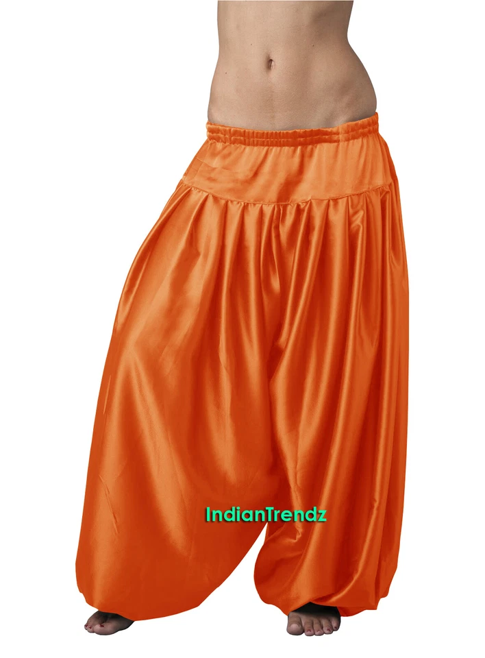 Satin Harem Pants 4 Yard Yoga Genie Belly Dance Pantaloons Aladdin Bombachos - Image 1 of 1