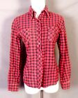 vintage 70s women's Red Plaid All Cotton Flannel Shirt BD Grunge Punk SZ 9