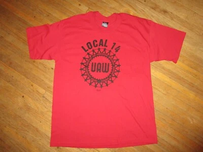 UAW футболка United Auto Worker Union Jeep Toledo заводской местный 14 винтажный большой - Изображение 1 из 3