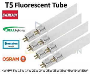 T5 Fluorescent Tube Light Bulbs Branded High-Efficiency Various Watts Available - Picture 1 of 7