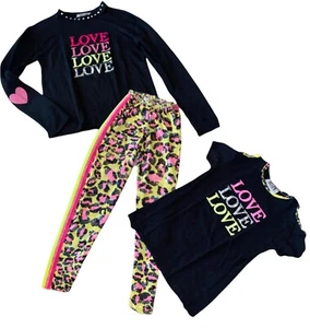Hope Jeans girls 3pc LOVE set (short sleeve, long sleeve & leopard leggings) 10 - Picture 1 of 7