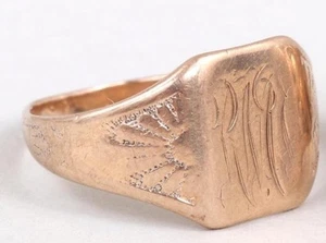 Antique Victorian 14k Mens Pinky Ring Size 6.25 - Picture 1 of 4