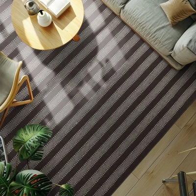 Flatweave Modern Stripes Multi Size Chocolate Hand Woven Wool Area Rug - Image 1 of 4