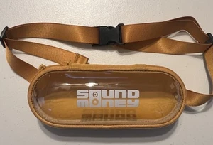 BITCOIN Sound Money Hard Case Fanny Pack Gold Waist Strap Bag Zippered Clip New - Picture 1 of 9