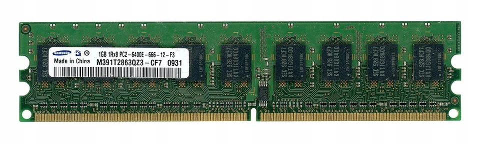 RAM Samsung 1GB 1Rx8 PC2-6400E DDR2 800MHz M391T2863QZ3-CF7 - Image 1 of 1