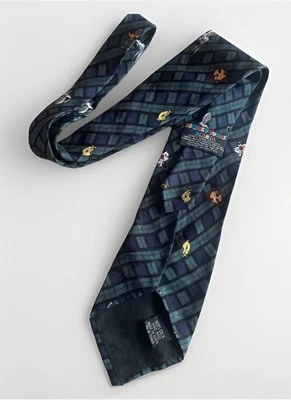 Vintage 90s Looney Tunes Mania Silk Necktie Mens Tie Bugs Bunny Taz - Image 1 of 4