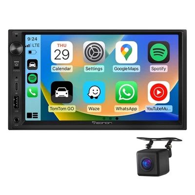 7" QLED Touchscreen Doppel DIN 2DIN Autoradio CarPlay Android Auto DSP Bluetooth - Bild 1 von 4