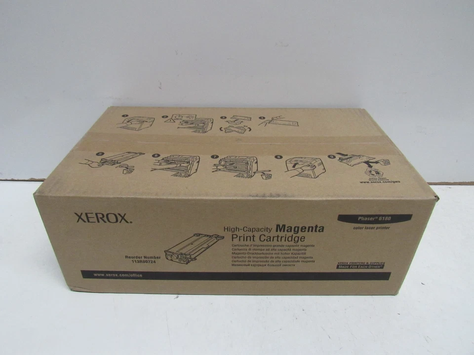GENUINE XEROX 113R00724 (PHASER 6180) MAGENTA HIGH-CAPACITY TONER CARTRIDGE - Image 1 of 1