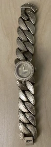 Vintage Lucky Brand Goldtone Chunky Link Watch 1990’s Works New Battery - Bild 1 von 10