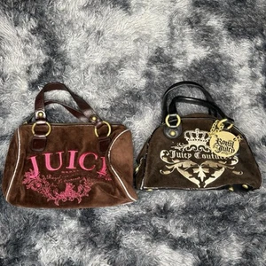 Vintage Pink Brown Juicy Couture Purse Satchel Bag Handbag Y2K Bundle!!!! - Imagen 1 de 4