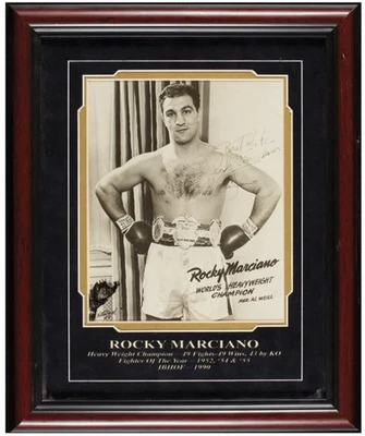 Rocky Marciano Signed Autographed Vintage 1950’s 8x10 Photo Framed JSA LOA - Image 1 of 3