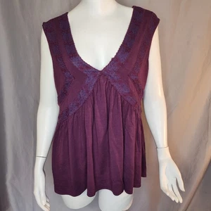 Rue 21 1X Babypuppe Spitzentop Pflaume Boho Festival Hippie Y2K launisch romantisch - Bild 1 von 7