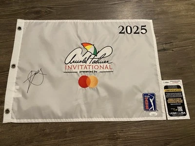 Bandera de golf por invitación Arnold Palmer 2025 firmada por Xander Schauffele PGA JSA Foto 1 de 3