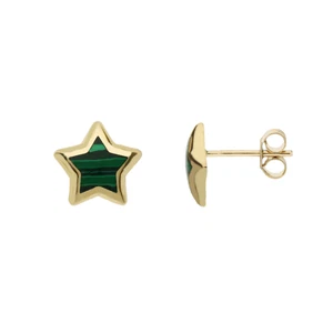 Earrings Star Domed Yellow Gold 18k - Bild 1 von 1