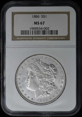 1886 Morgan Dollar S$1 NGC MS67 - Image 1 of 2