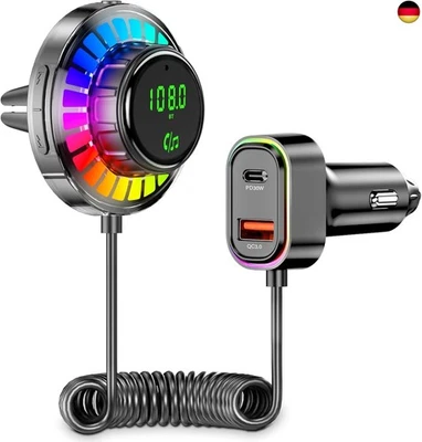 ETELIAR Bluetooth 5.3 Adapter Auto,FM Transmitter Auto Bluetooth mit PD 30W - Bild 1 von 4