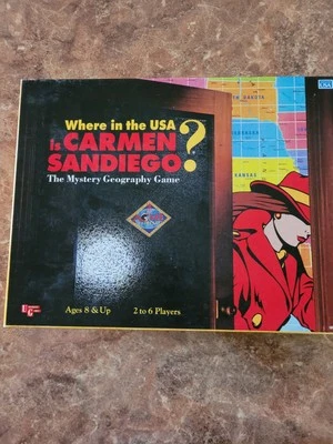 Vtg  Where in The USA Is Carmen Sandiego? Board Game University Games 1993 READ - Image 1 of 4