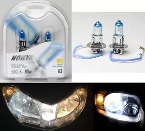 Nokya 5000K White H3 Nok8015 80W Fog Light Two Bulbs Replacement Lamp High Watt - Picture 1 of 12