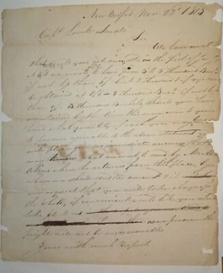 War Of 1812 Letter  Requesting Bushels of Grain for the Army  - Picture 1 of 7