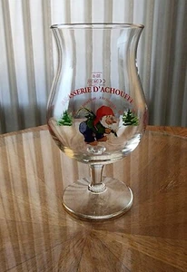 Large Brasserie d'Achouffe La Chouffe Tulip Glass W Gnome Logo Belgium Beer - Picture 1 of 9