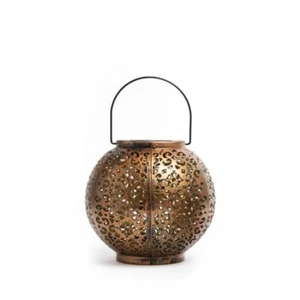 Solar LED Globe Hanging Moroccan Garden Lantern Silhouette Table Lamp Light Bron - Picture 1 of 4