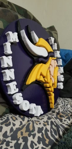 minnesota vikings wall plaque, 1 foot round,  wall hanging, Baltic birch Cover