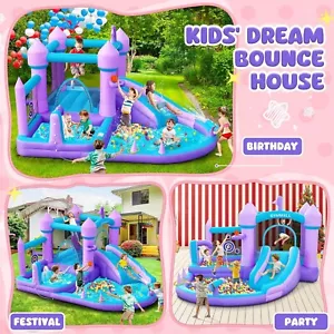 GYMMALL Inflatable Bounce House for Kids 3-10, Purple Dream House Bouncy Castle - Picture 1 of 8