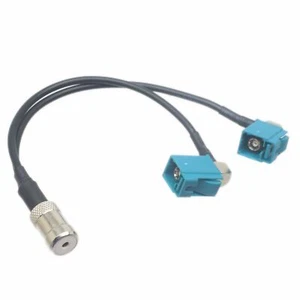 BMW Audi Car Aerial Antenna Y Adapter ISO female RA Fakra Z jack splitter Cable - Picture 1 of 4