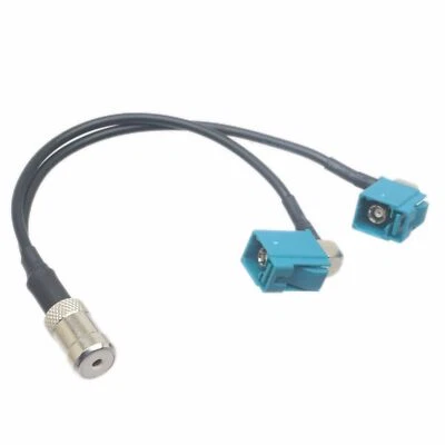 BMW Audi Car Aerial Antenna Y Adapter ISO female RA Fakra Z jack splitter Cable - Image 1 of 4