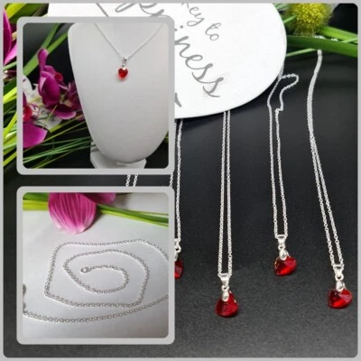 MARKENLOS 5 x Ankerkette 50 cm süße Herz Anhänger 925 silber pl Mitgebsel Restposten Kette