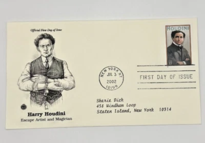 Harry Houdini 2002 Stamp / First Day Of Issue - Image 1 of 2
