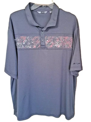 Polo de golf Ben Hogan para hombre talla 2XL gris rosa rendimiento elástico usado Foto 1 de 4