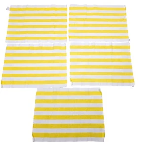 Pottery Barn Tischset Set gelb weiß gestreift maritim Sommer Strand Haus Tisch - Bild 1 von 9