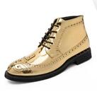 Mens Shoes Patent Leather Ankle Boots Lace Up Flat Casual Bullock Plus British C