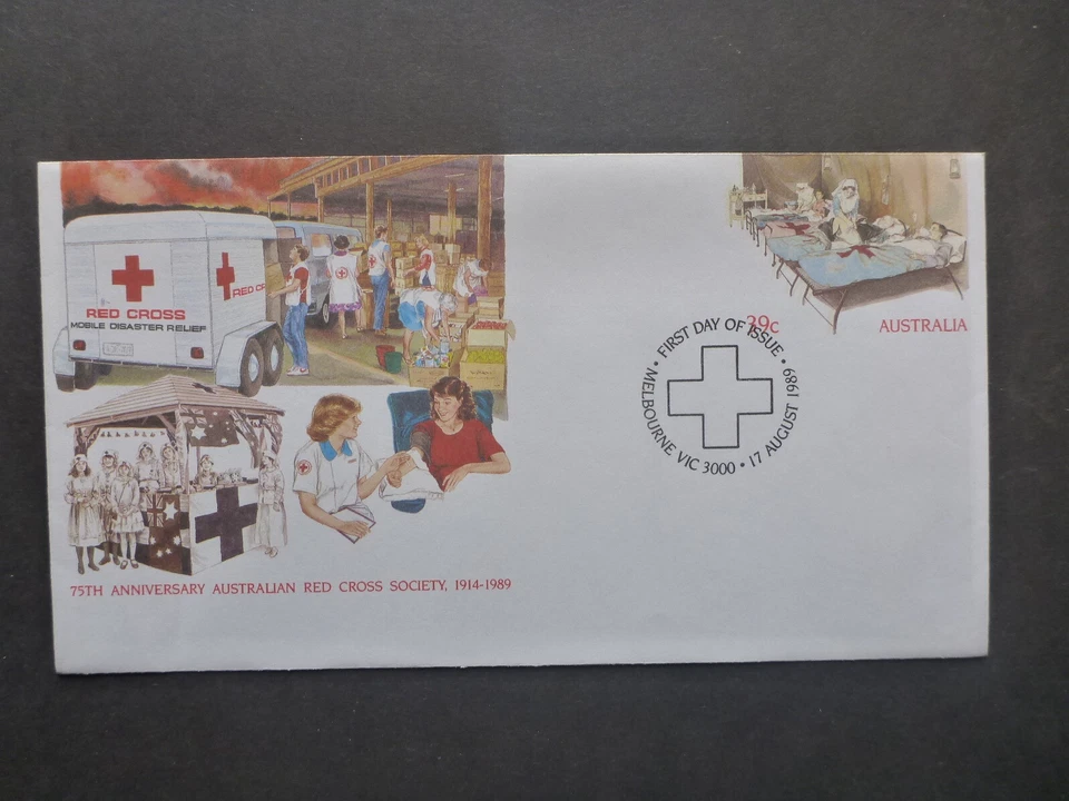 CRUZ ROJA AUSTRALIANA 75º 1989 FDI PSE - CRUZ ROJA DE MELBOURNE PICTÓRICA Foto 1 de 1