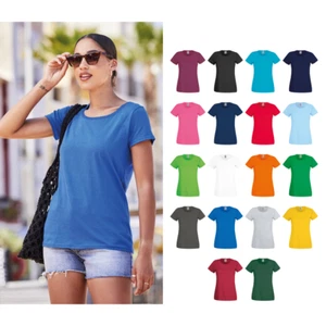 T-shirt donna Fruit of the Loom vestita da donna - maglietta casual cotone - Foto 1 di 22